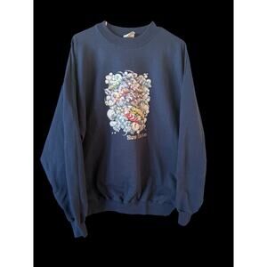 Vintage Navy 90s Single Stitch 3D graphic Lizard Print New Mexico Pullover XL A7